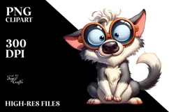Goofy Wolf with Bandana, Watercolor PNG Product Image 2