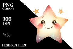 Whimsical Smiling Star Flowers PNG Product Image 2