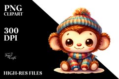 Vibrant Plush Monkey Sticker | Sublimation | Clipart Product Image 3