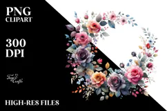 A Washed Watercolor Colorful Floral Frame, White Background Product Image 2