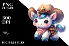 Cute Baby Unicorn Cowboy in Style Product Image 1
