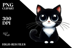 Funny Black Cat Image PNG Product Image 2