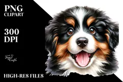Happy Baby Bernese Mountain Dog, PNG Product Image 2