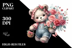Detailed Whimsical Cute Baby Bear | Sublimation | Clipart Product Image 3