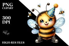 Rocking Bee with Party Hat, Transparent PNG Product Image 2