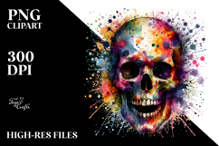 Colorful Skull Grungy PNG Product Image 2