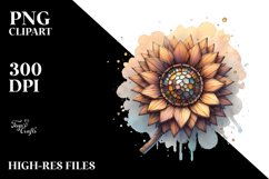 Wooden Sunflower Stained |Clipart Product Image 1