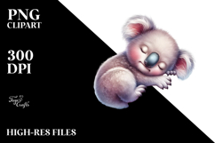 Digital Baby Koala Flower PNG Product Image 2
