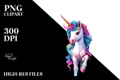 Colorful Baby Unicorn in Cuban Street, PNG Product Image 2