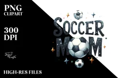 Watercolor Soccer Mom, High-Quality PNG Product Image 2