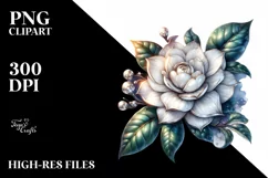 Detailed Gardenia Splash | Sublimation | Clipart Product Image 3