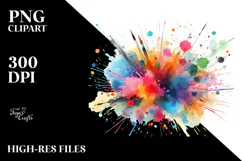 Colorful Brushstroke Splashes, Transparent PNG Product Image 2