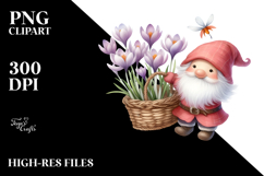 Floating GNOME with Large Crocus PNG Product Image 2