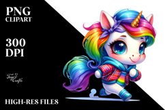 Running Unicorn with Cool Haircut, Transparent PNG Product Image 2