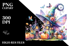 Watercolor Fairy Halloween Scene | Sublimation | Clipart Product Image 2
