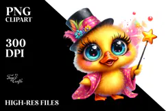 Colorful Baby Duck with Magic Wand PNG Product Image 2