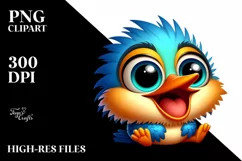 Colorful Cute Cartoon Baby Kingfisher | Sublimation | Product Image 3