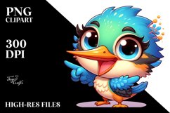 Colorful Baby Kingfisher PNG Product Image 1
