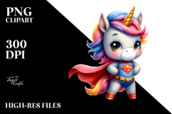 Cute Baby Unicorn Posing as Hero | Clipart Product Image 2