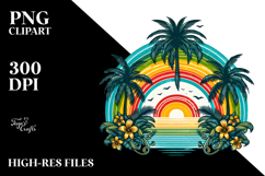 Vintage Tropical Tree Rainbow PNG Product Image 2