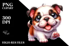 Cute Bulldog with Big Eyes PNG Product Image 2