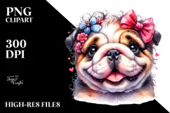 Cute Bulldog with Big Eyes PNG Product Image 2