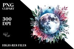 Vibrant Abstract Moon Foliage | Clipart Product Image 3