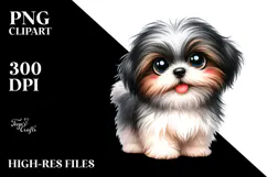 Watercolor Happy Shih Tzu PNG Product Image 2