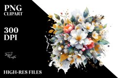 Vibrant Abstract Bouquet GOLD FOIL | Clipart Product Image 3