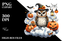 Halloween Owl on Cloud, PNG Product Image 2