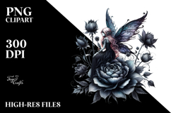 Gothic Fairy on Flower PNG Product Image 2