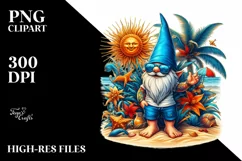 Beach Gnome with Azure Accents | Sublimation | Clipart Product Image 3