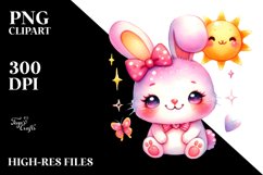 Colorful Cute Baby Rabbit PNG Product Image 2