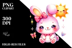 Colorful Cute Baby Rabbit PNG Product Image 2