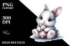 Digital Rabbit with Big Eyes PNG Product Image 2