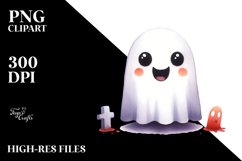 Simple Halloween Ghost Clipart Product Image 3