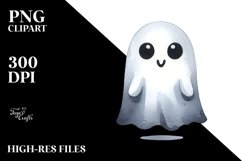 Simple Halloween Ghost Clipart Product Image 1