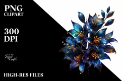 Glossy Glass Lobelia with Golden Insertions | Clipart Product Image 1