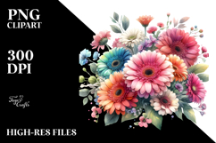 Colorful Gerbera Flower PNG Product Image 2