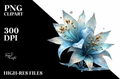 Glossy Glass Lobelia with Golden Insertions | Clipart Product Image 3