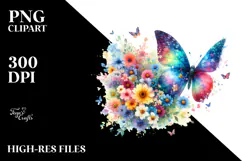 Colorful Butterfly Painting PNG Product Image 2