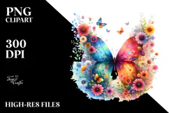 Colorful Butterfly Painting PNG Product Image 2