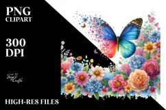 Colorful Butterfly Painting PNG Product Image 2