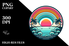 Retro Tropical Rainbow Sunset, 20 oz Tumbler Product Image 2