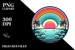 Retro Tropical Rainbow Sunset, 20 oz Tumbler Product Image 2