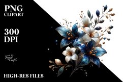 Glossy Glass Lobelia with Golden Insertions | Clipart Product Image 1