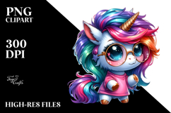 Cute Unicorn with Big Eyes PNG Product Image 2