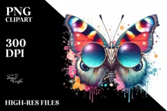 High Detail Watercolor Butterfly Sunglasses Product Image 3