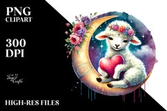 Colorful Lamb with Heart PNG Product Image 2