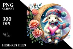 Colorful Lamb with Heart PNG Product Image 2